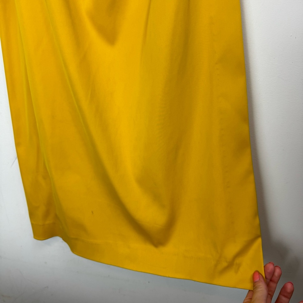 NWT ZARA Strapless Maxi Dress Sz Small Golden Yellow Side Pleats Ruched - Picture 12 of 16